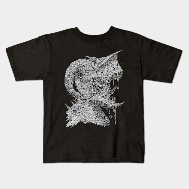 Zombie Skull Warrior 15 Kids T-Shirt by rsacchetto